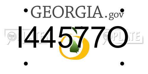 I44577O Georgia License Plate