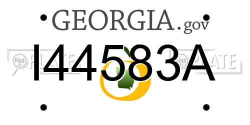 I44583A Georgia License Plate