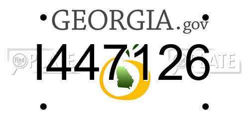 I447126 Georgia License Plate
