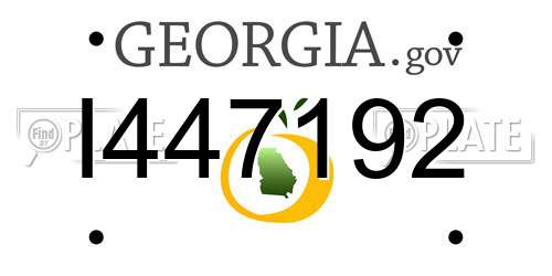 I447192 Georgia License Plate