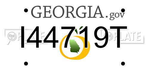 I44719T Georgia License Plate