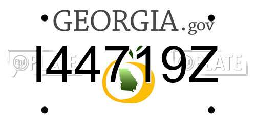 I44719Z Georgia License Plate