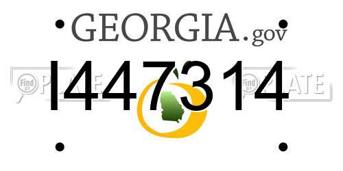 I447314 Georgia License Plate