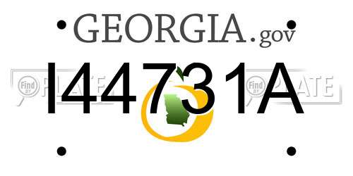 I44731A Georgia License Plate