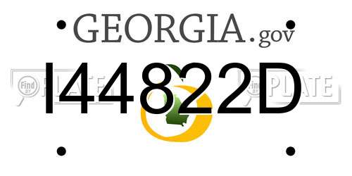 I44822D Georgia License Plate