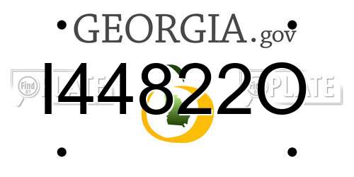 I44822O Georgia License Plate