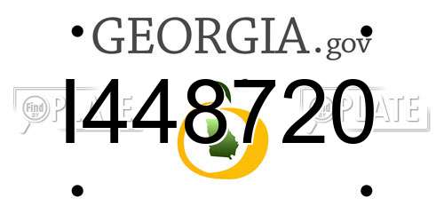 I448720 Georgia License Plate