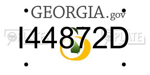 I44872D Georgia License Plate
