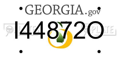 I44872O Georgia License Plate