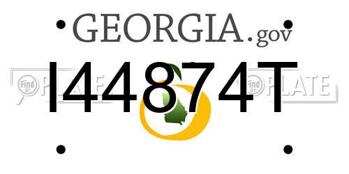 I44874T Georgia License Plate
