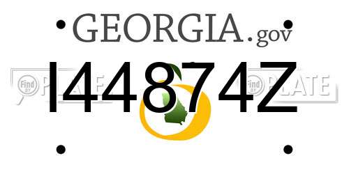 I44874Z Georgia License Plate
