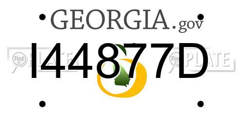 I44877D Georgia License Plate
