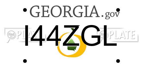 I44ZGL Georgia License Plate