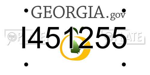 I451255 Georgia License Plate