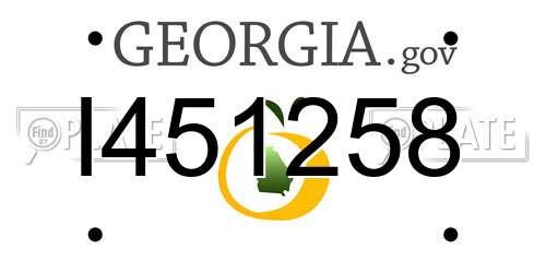 I451258 Georgia License Plate