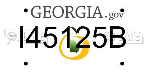I45125B Georgia License Plate