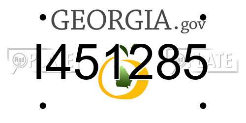 I451285 Georgia License Plate