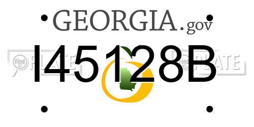 I45128B Georgia License Plate