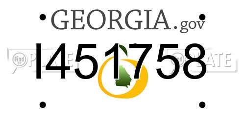 I451758 Georgia License Plate