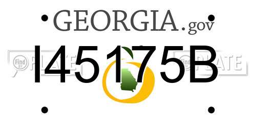 I45175B Georgia License Plate