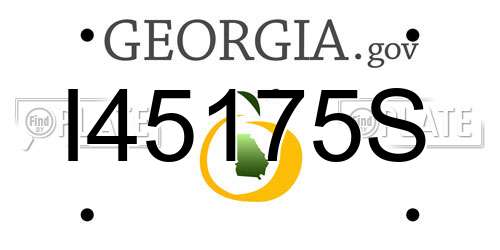 I45175S Georgia License Plate