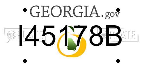I45178B Georgia License Plate