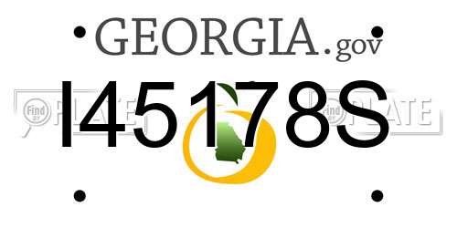 I45178S Georgia License Plate