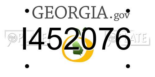 I452076 Georgia License Plate