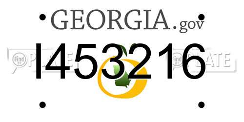 I453216 Georgia License Plate