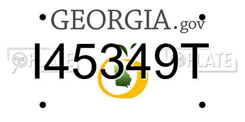I45349T Georgia License Plate