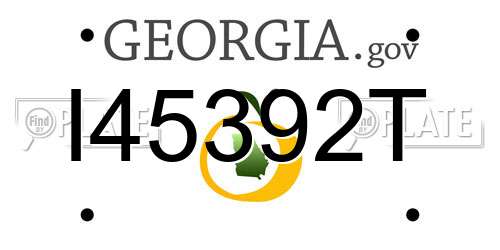 I45392T Georgia License Plate