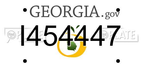 I454447 Georgia License Plate