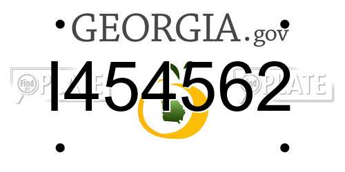 I454562 Georgia License Plate