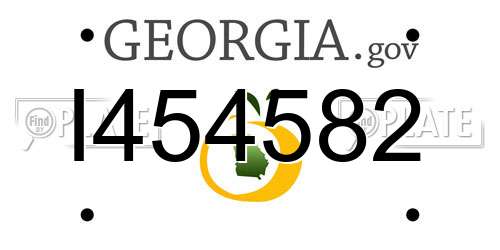 I454582 Georgia License Plate