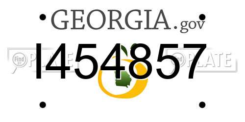 I454857 Georgia License Plate