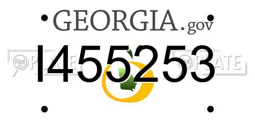 I455253 Georgia License Plate