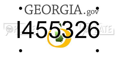 I455326 Georgia License Plate