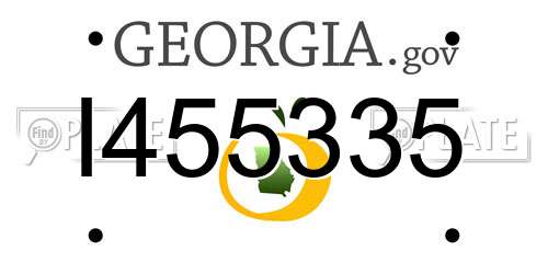 I455335 Georgia License Plate