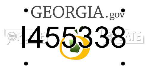 I455338 Georgia License Plate