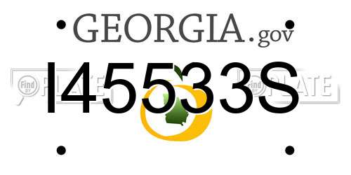 I45533S Georgia License Plate