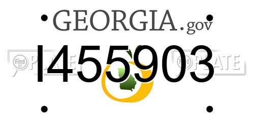 I455903 Georgia License Plate