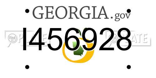I456928 Georgia License Plate