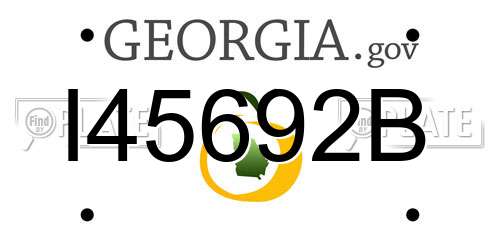 I45692B Georgia License Plate