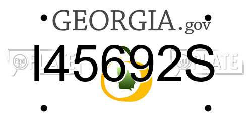 I45692S Georgia License Plate
