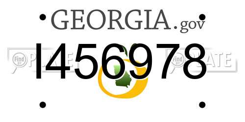 I456978 Georgia License Plate