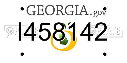 I458142 Georgia License Plate