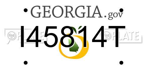 I45814T Georgia License Plate