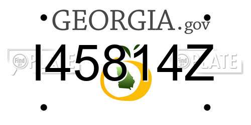 I45814Z Georgia License Plate