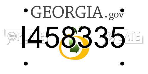 I458335 Georgia License Plate
