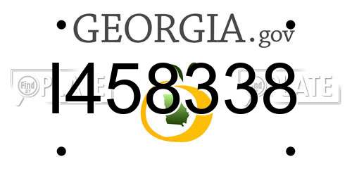 I458338 Georgia License Plate